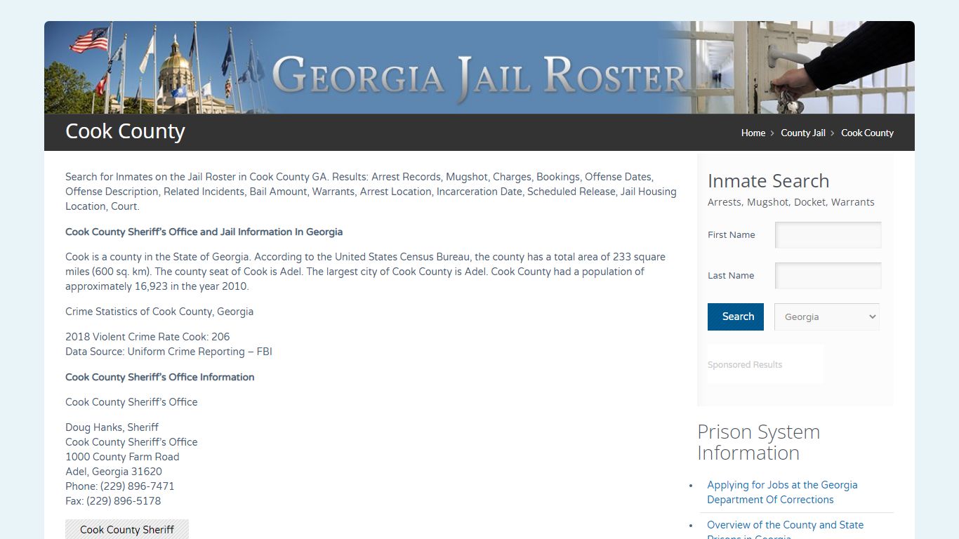 Cook County | Georgia Jail Inmate Search